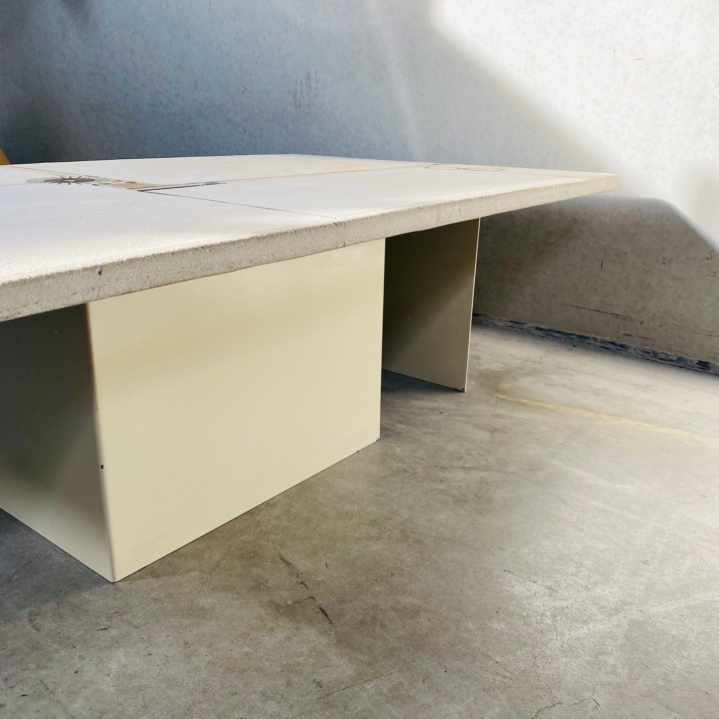 BRUTALIST COFFEE TABLE DESIGNED AND MADE BY A. STAM, NETHERLANDS 1980s