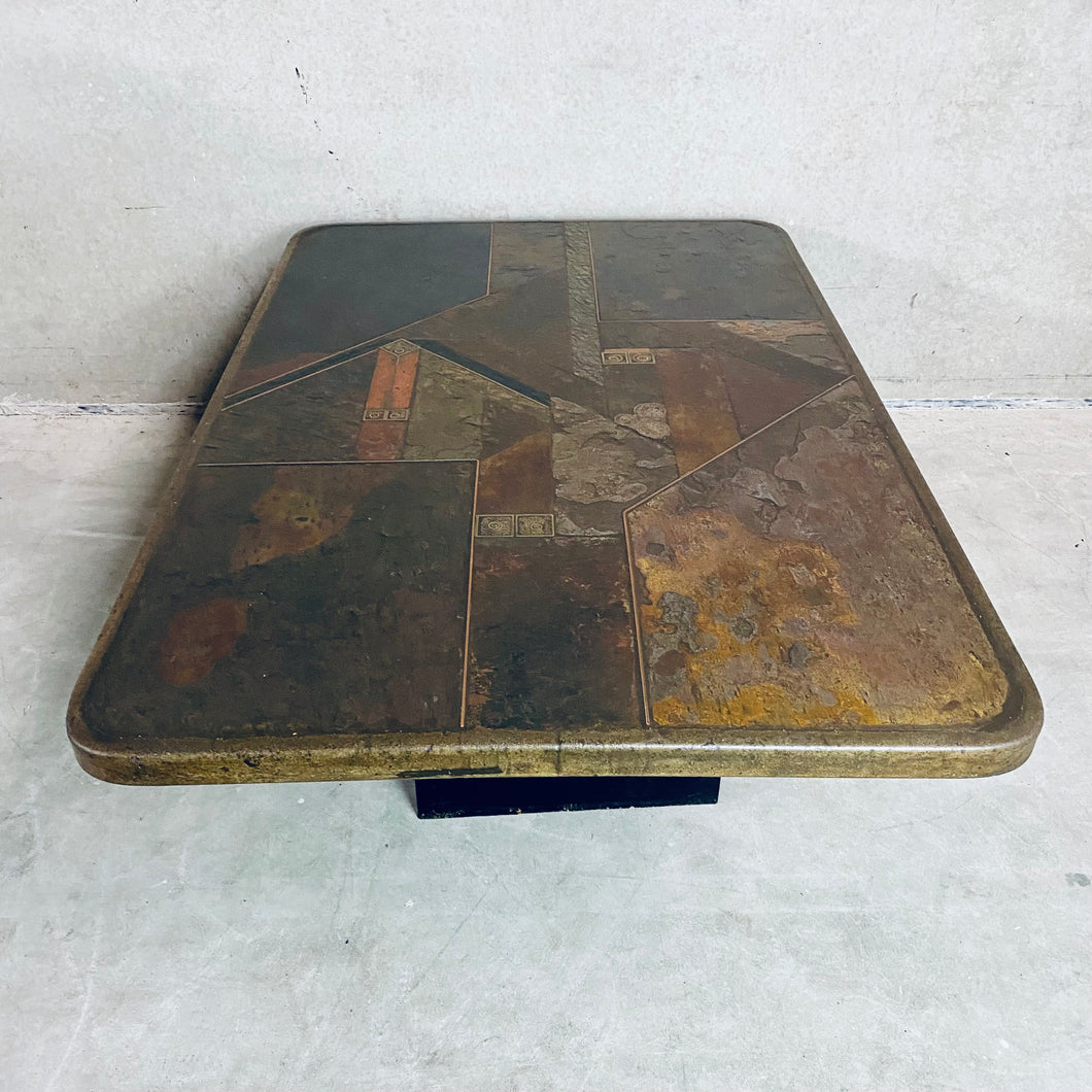 Brutalist Coffee Table Designed and Made by A. Stam Netherlands 1989