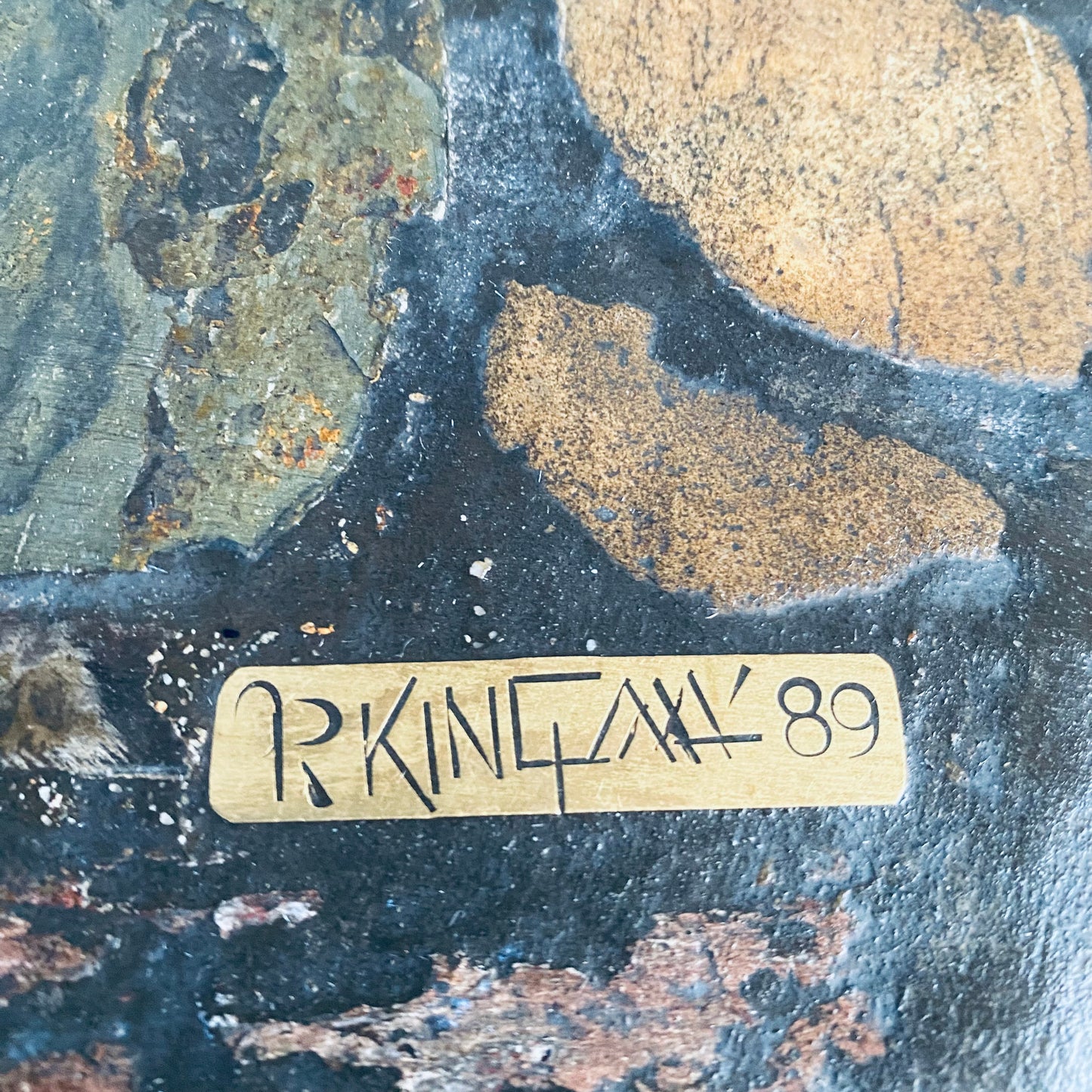 Runder Couchtisch im Stil des Brutalismus, entworfen vom Bildhauer Paul Kingma, Niederlande, 1989