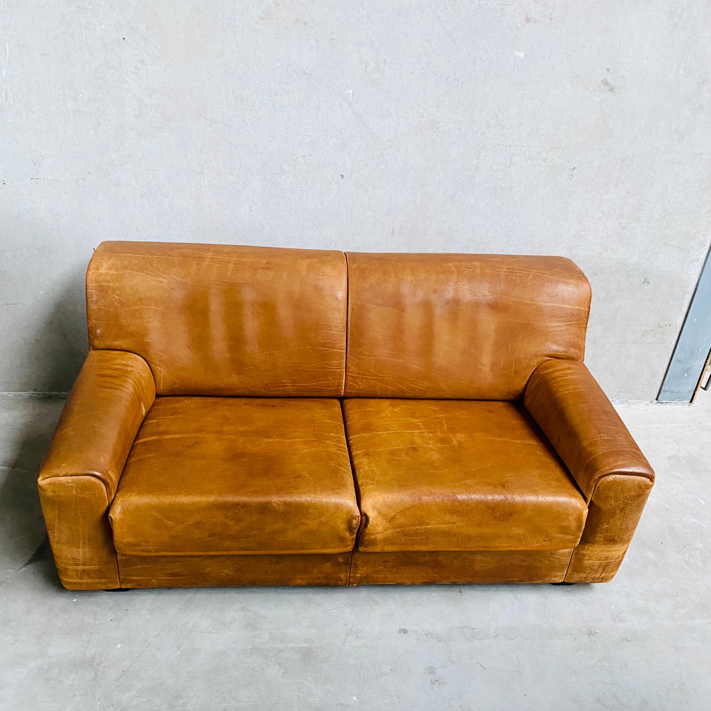 De Sede DS42 2-Sitzer-Sofa aus Bullenleder, Schweiz, 1970