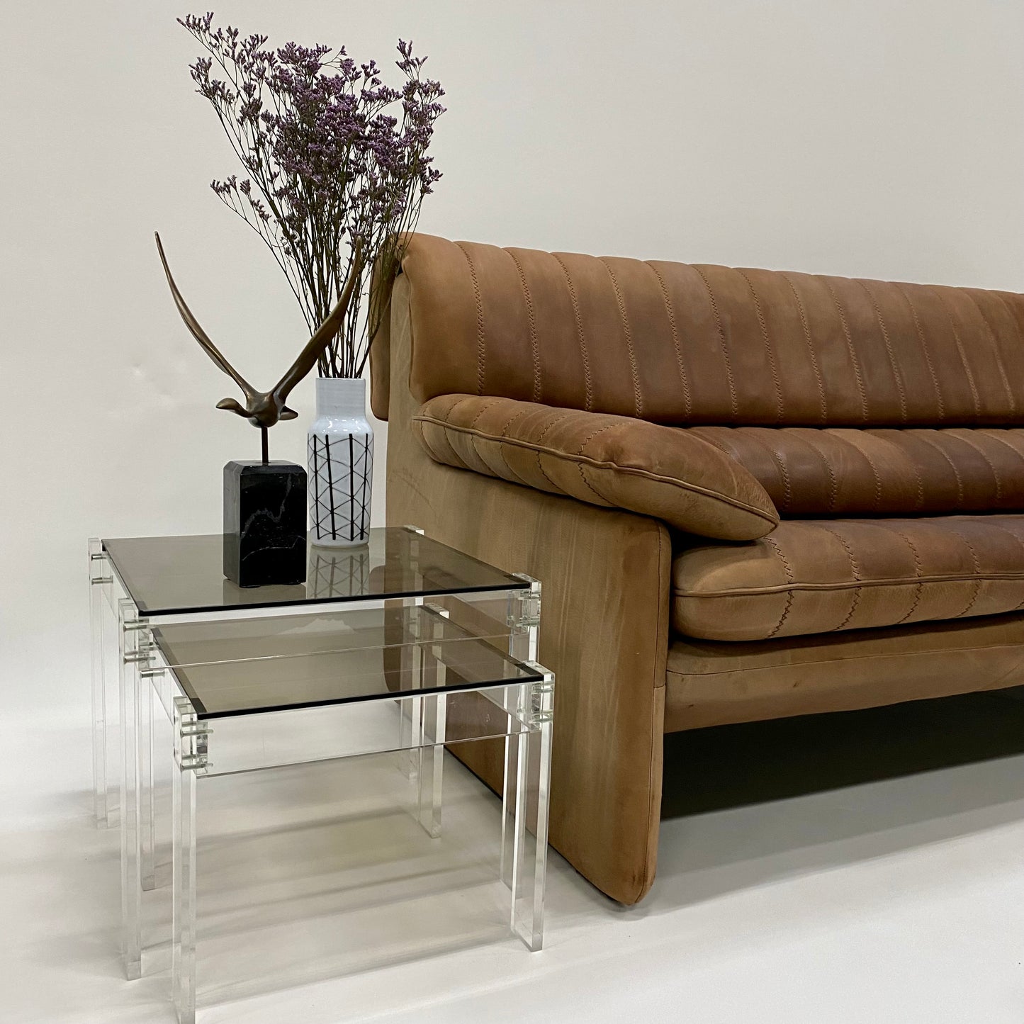 De Sede Ds86 3-Sitzer-Sofa aus cognacfarbenem Nackenleder, Schweiz, 1970