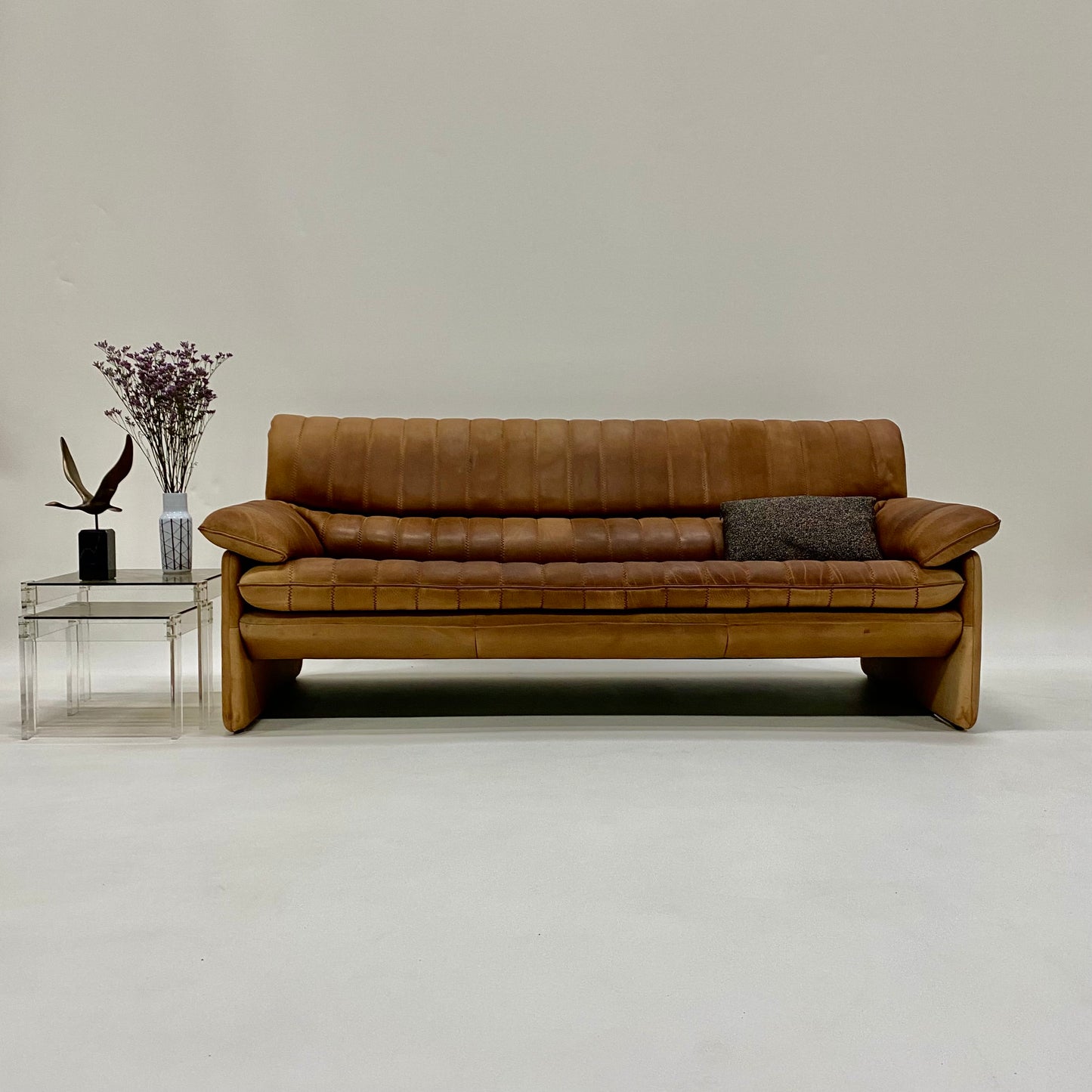 De Sede Ds86 3-Sitzer-Sofa aus cognacfarbenem Nackenleder, Schweiz, 1970
