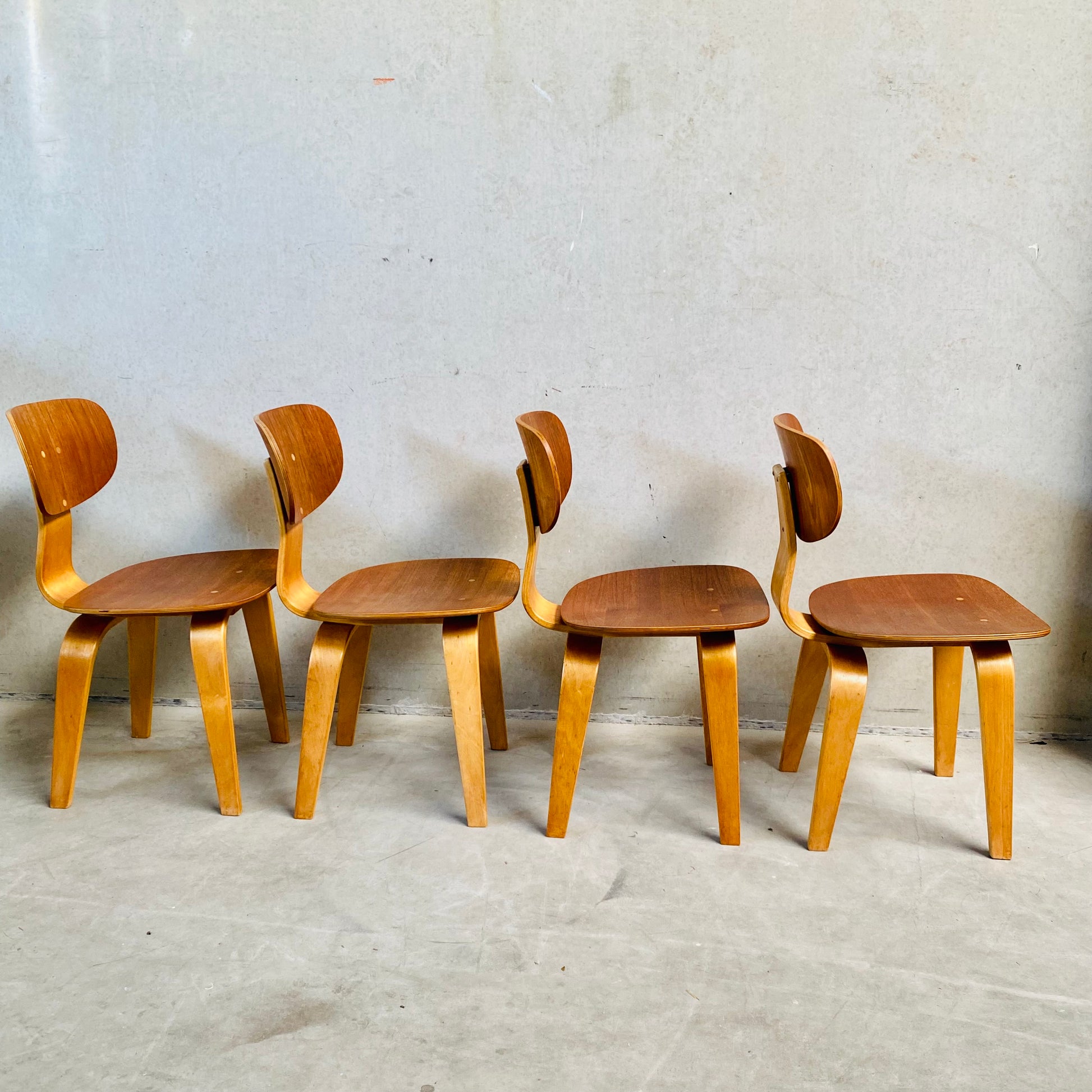 SET FOR 4 "SB02" DINING CHAIRS BY CEES BRAAKMAN FOR PASTOE, NETHERLANDS 1950S