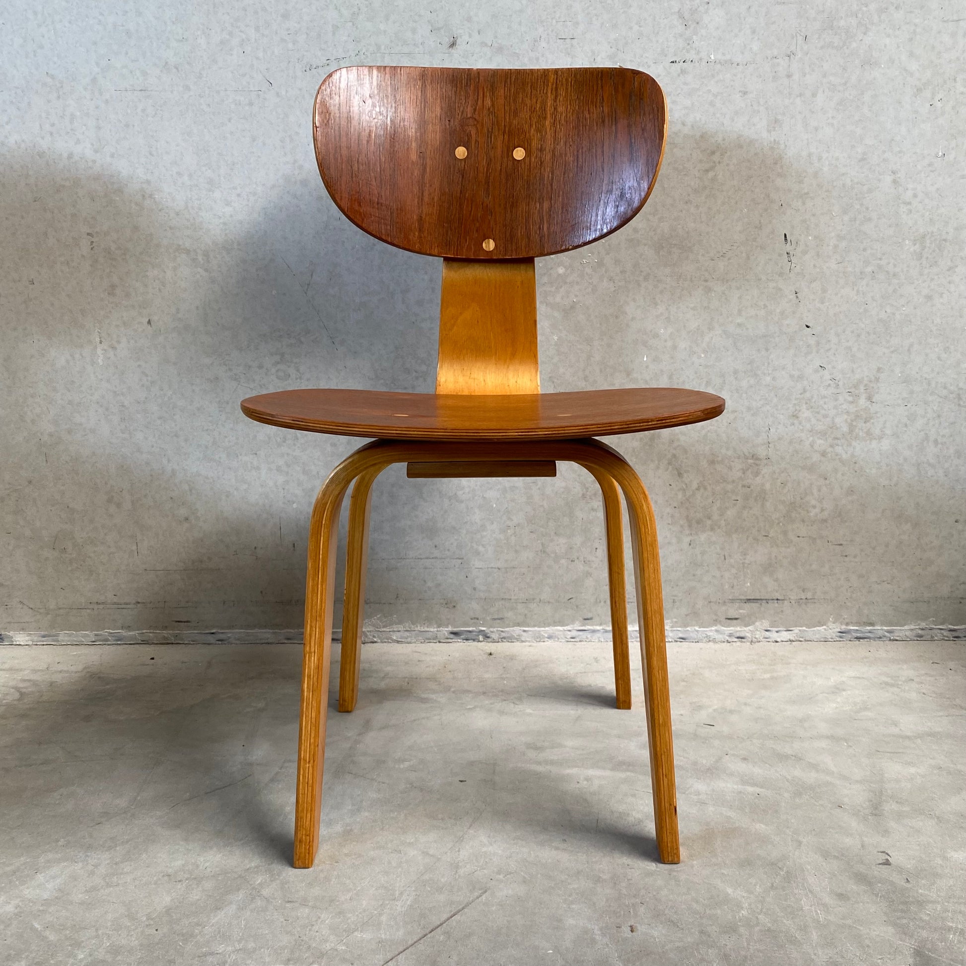 SET FOR 4 "SB02" DINING CHAIRS BY CEES BRAAKMAN FOR PASTOE, NETHERLANDS 1950S