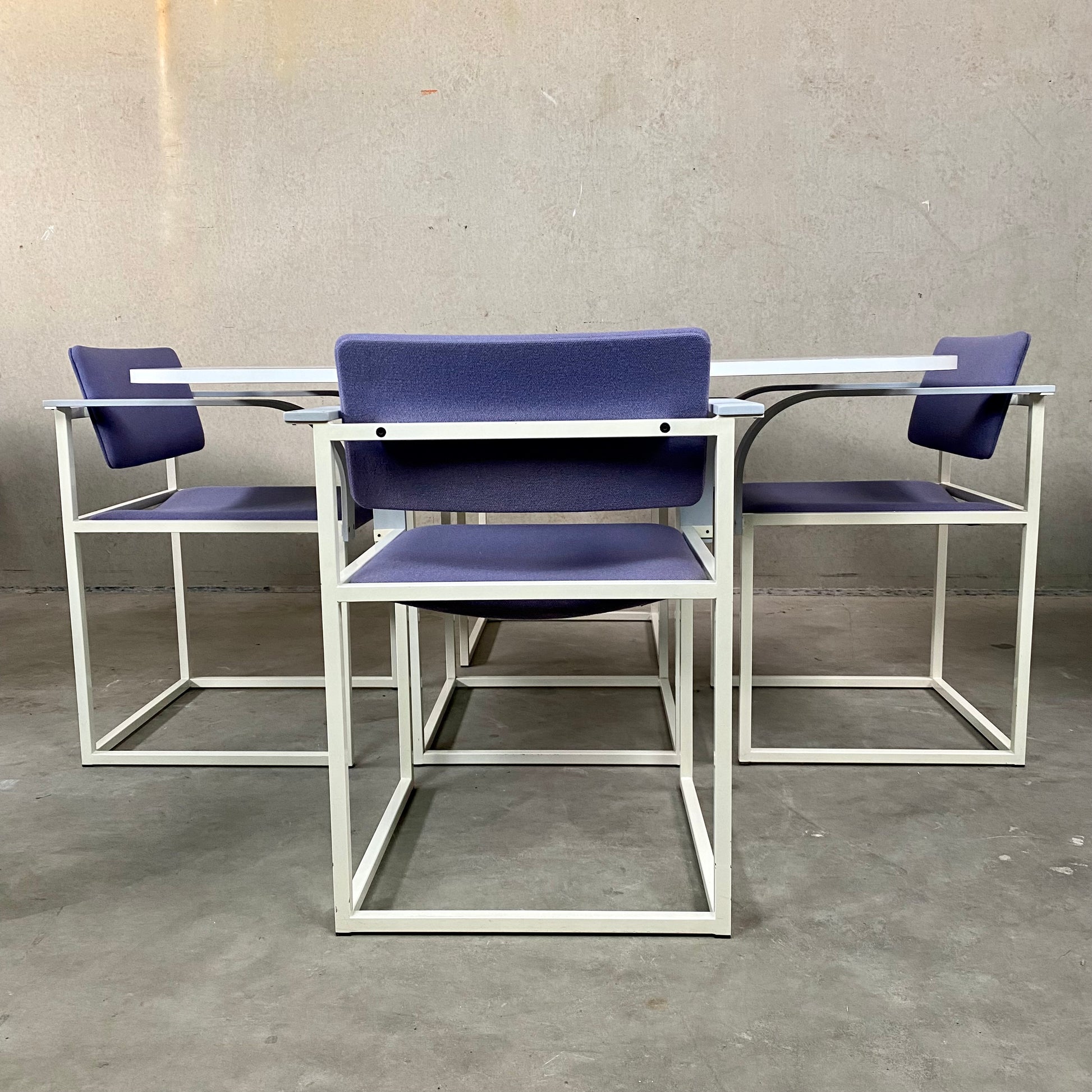 DINING TABLE AND CHAIRS BY PIERRE MAZAIRAC & KAREL BOONZAAIJER FOR PASTOE, NETHERLANDS 1980S