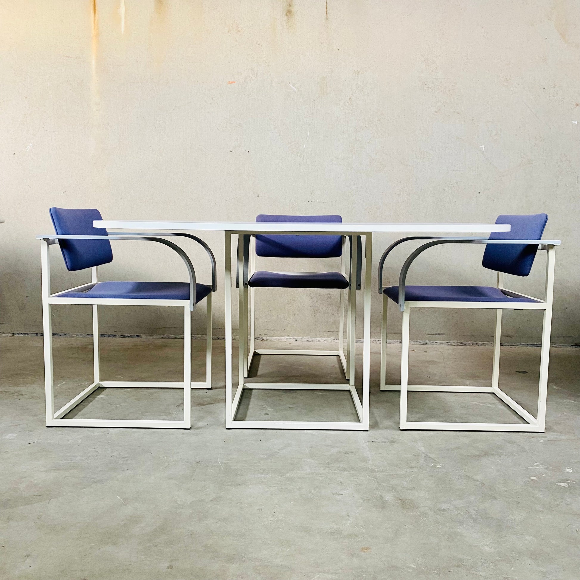 DINING TABLE AND CHAIRS BY PIERRE MAZAIRAC & KAREL BOONZAAIJER FOR PASTOE, NETHERLANDS 1980S