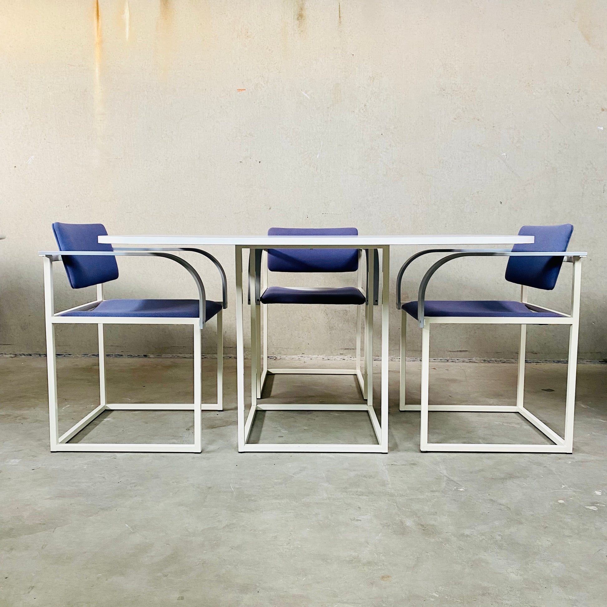 DINING TABLE AND CHAIRS BY PIERRE MAZAIRAC & KAREL BOONZAAIJER FOR PASTOE, NETHERLANDS 1980S