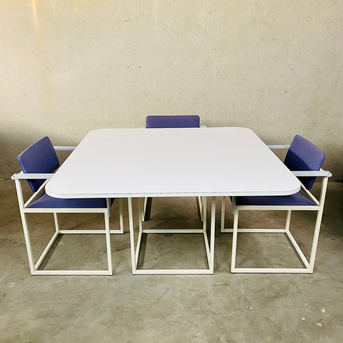 DINING TABLE AND CHAIRS BY PIERRE MAZAIRAC & KAREL BOONZAAIJER FOR PASTOE, NETHERLANDS 1980S