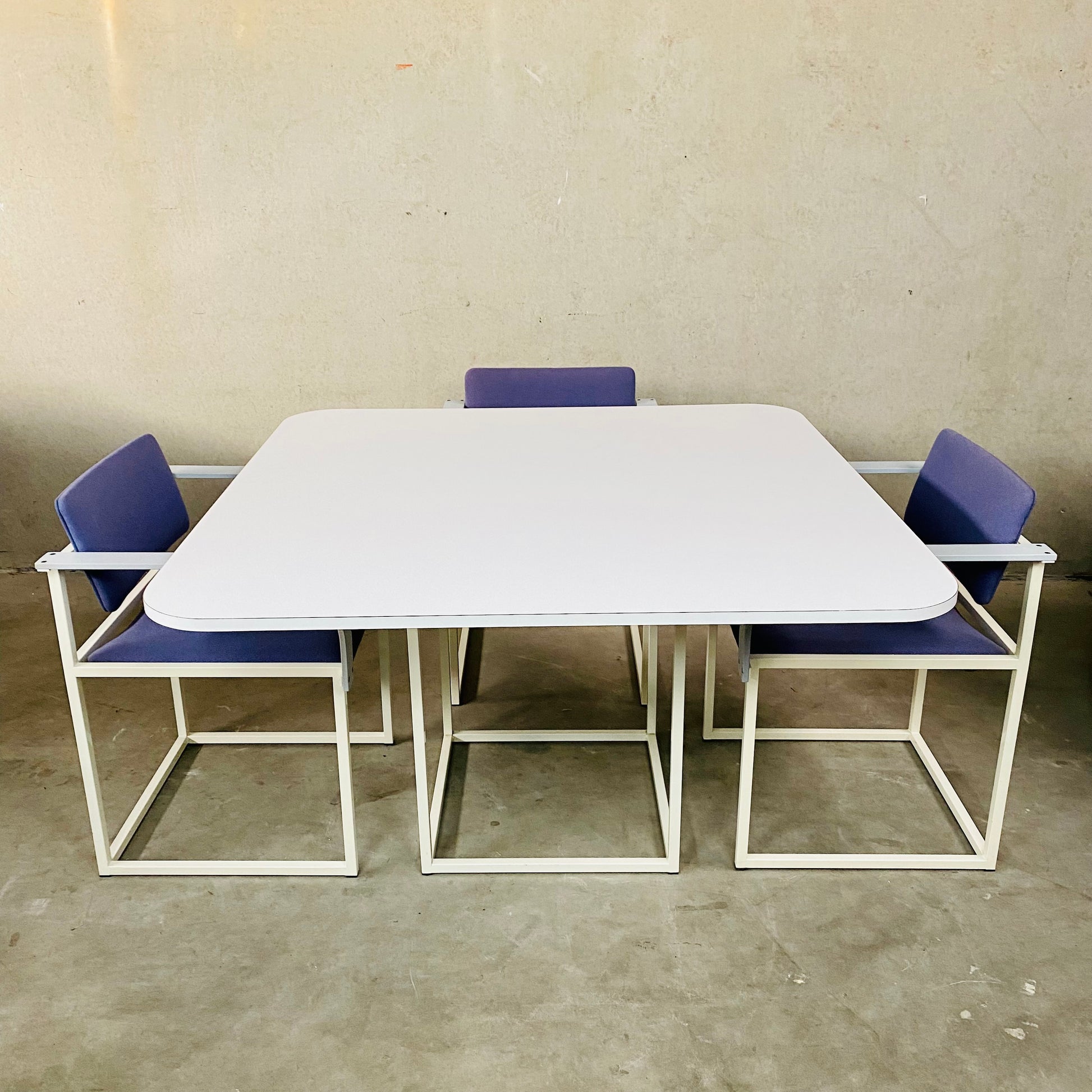DINING TABLE AND CHAIRS BY PIERRE MAZAIRAC & KAREL BOONZAAIJER FOR PASTOE, NETHERLANDS 1980S