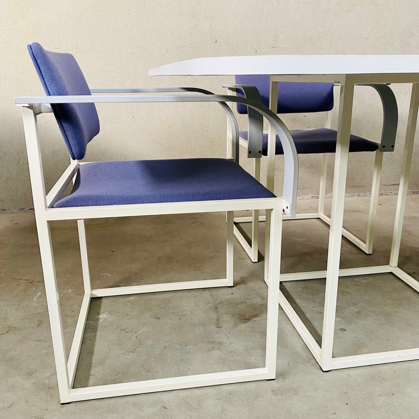 DINING TABLE AND CHAIRS BY PIERRE MAZAIRAC & KAREL BOONZAAIJER FOR PASTOE, NETHERLANDS 1980S