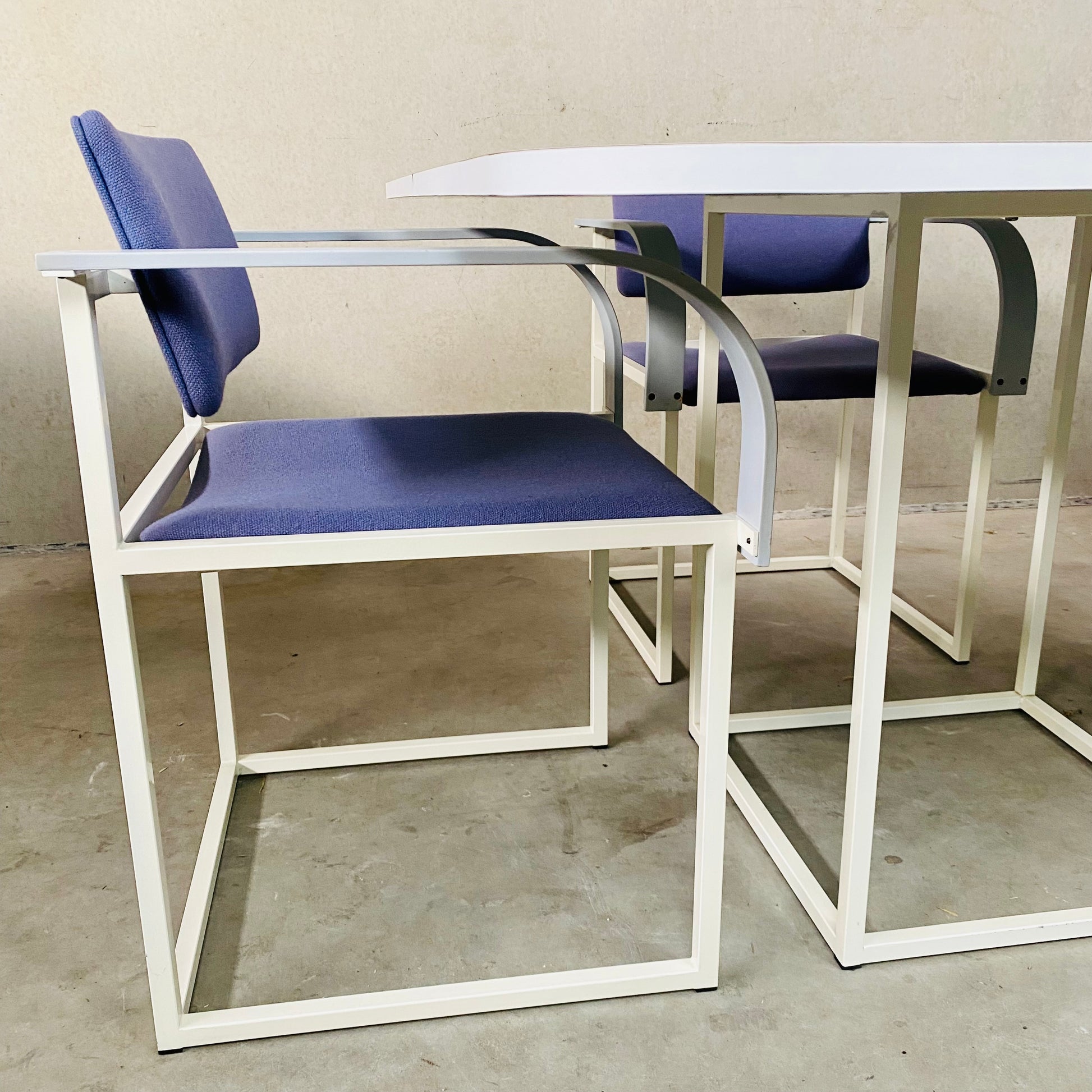DINING TABLE AND CHAIRS BY PIERRE MAZAIRAC & KAREL BOONZAAIJER FOR PASTOE, NETHERLANDS 1980S