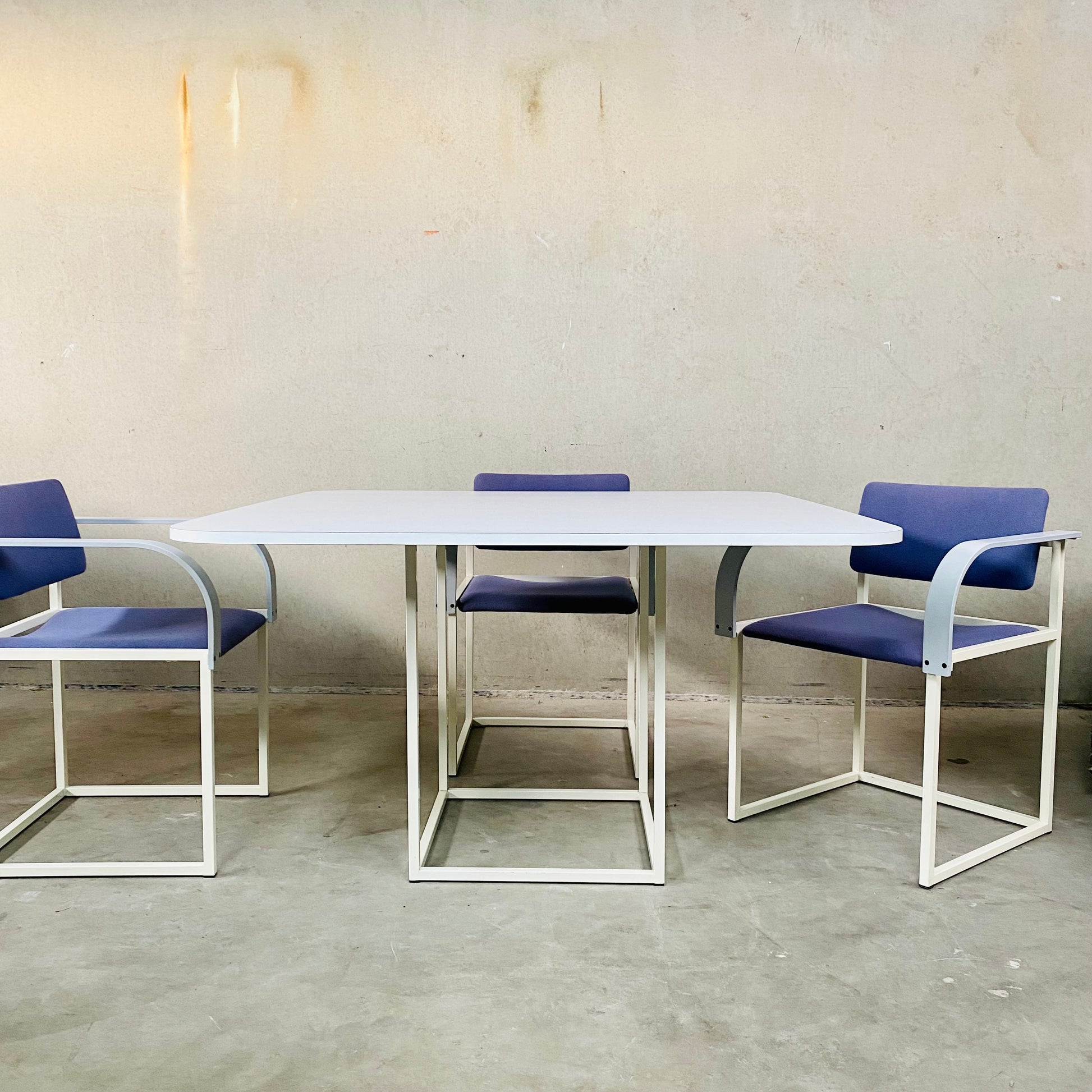 DINING TABLE AND CHAIRS BY PIERRE MAZAIRAC & KAREL BOONZAAIJER FOR PASTOE, NETHERLANDS 1980S