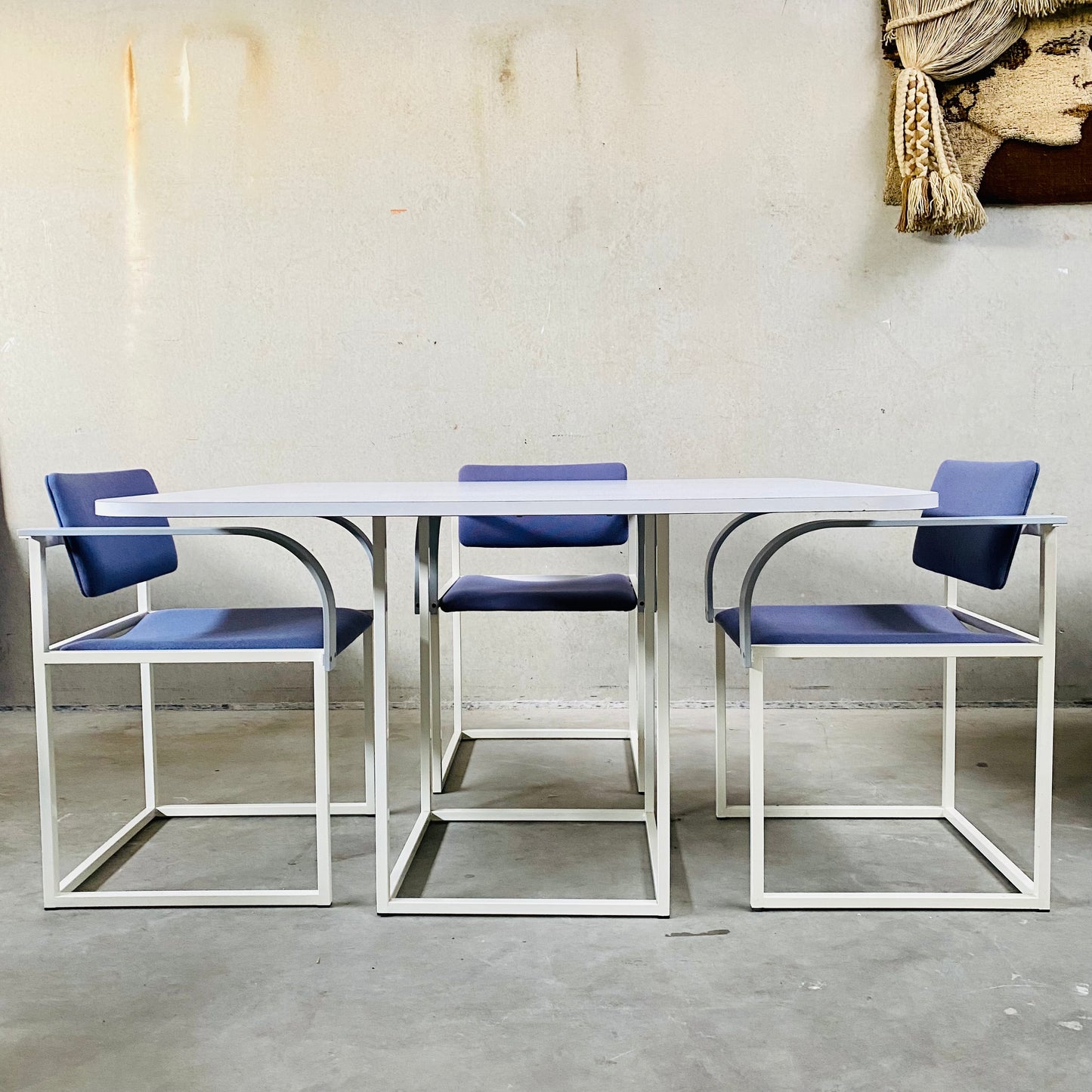DINING TABLE AND CHAIRS BY PIERRE MAZAIRAC & KAREL BOONZAAIJER FOR PASTOE, NETHERLANDS 1980S