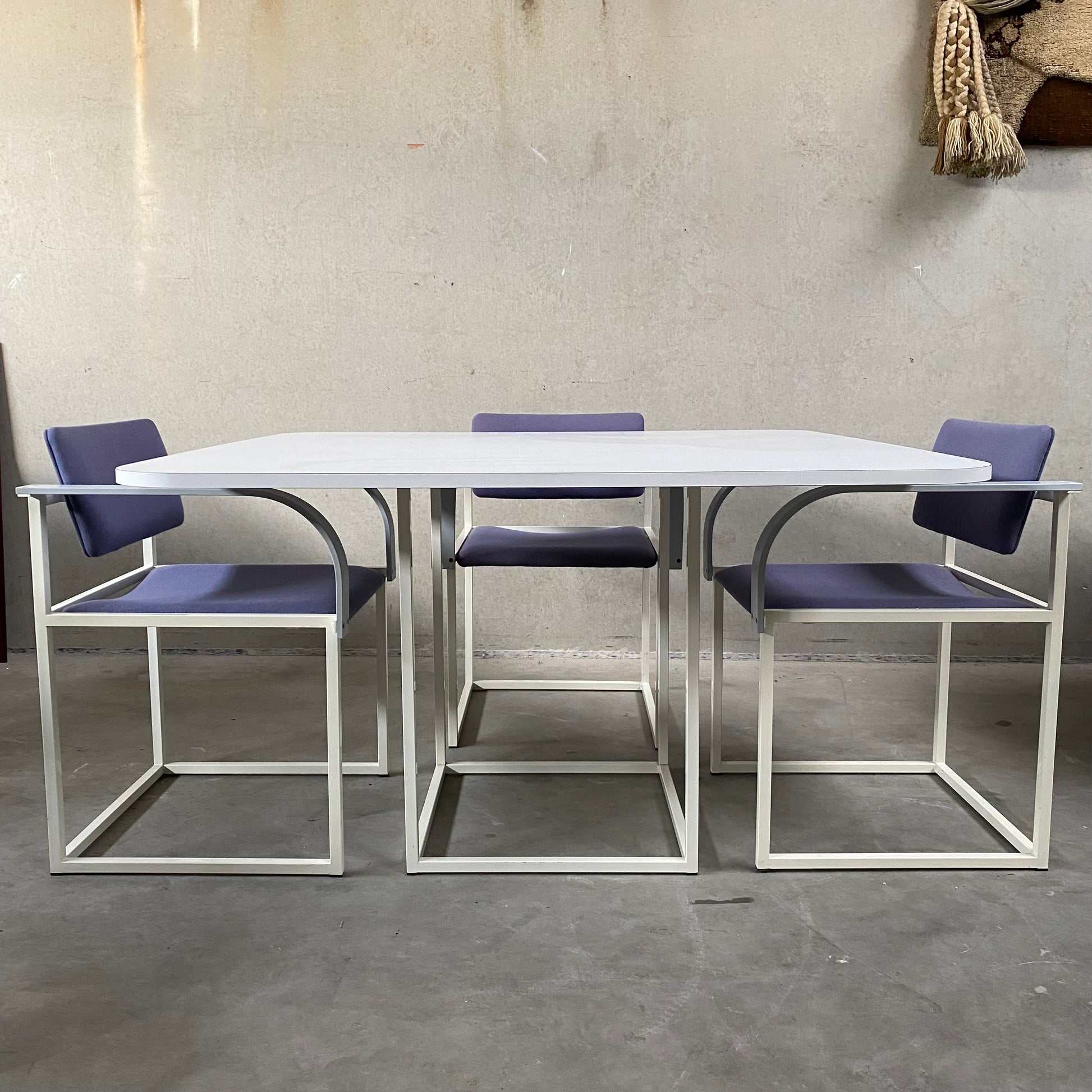 DINING TABLE AND CHAIRS BY PIERRE MAZAIRAC & KAREL BOONZAAIJER FOR PASTOE, NETHERLANDS 1980S