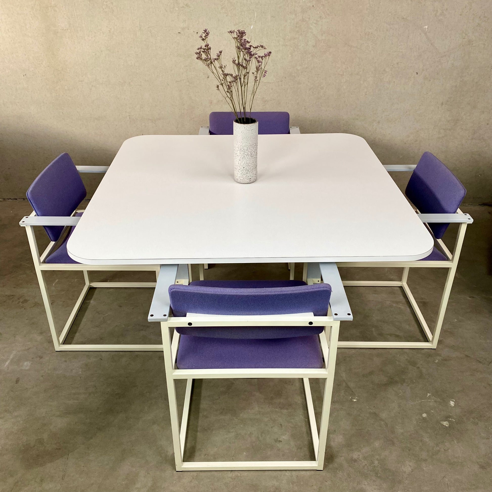 DINING TABLE AND CHAIRS BY PIERRE MAZAIRAC & KAREL BOONZAAIJER FOR PASTOE, NETHERLANDS 1980S