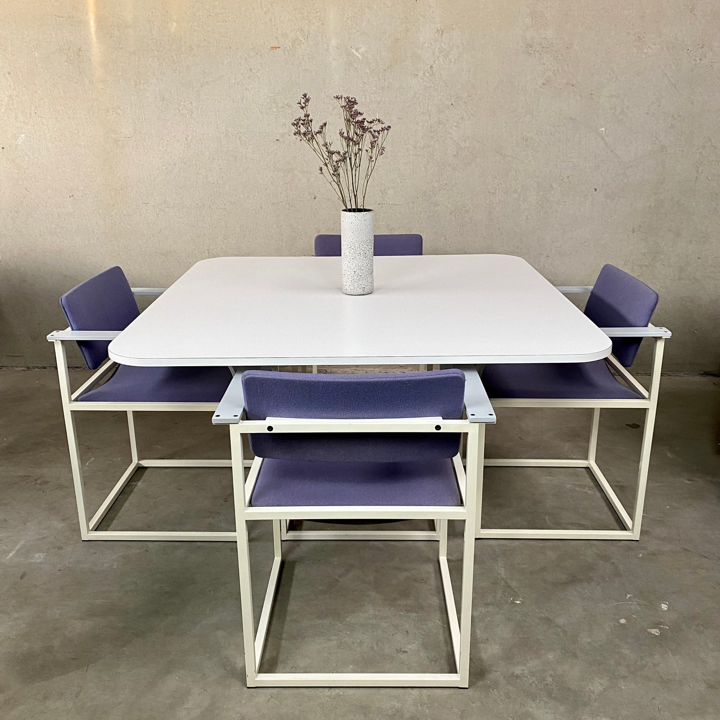 DINING TABLE AND CHAIRS BY PIERRE MAZAIRAC & KAREL BOONZAAIJER FOR PASTOE, NETHERLANDS 1980S