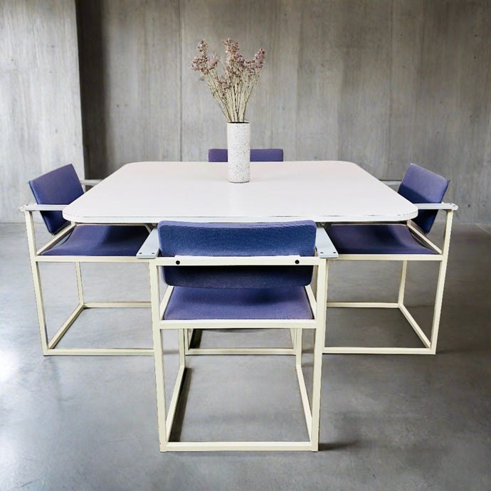 DINING TABLE AND CHAIRS BY PIERRE MAZAIRAC & KAREL BOONZAAIJER FOR PASTOE, NETHERLANDS 1980S