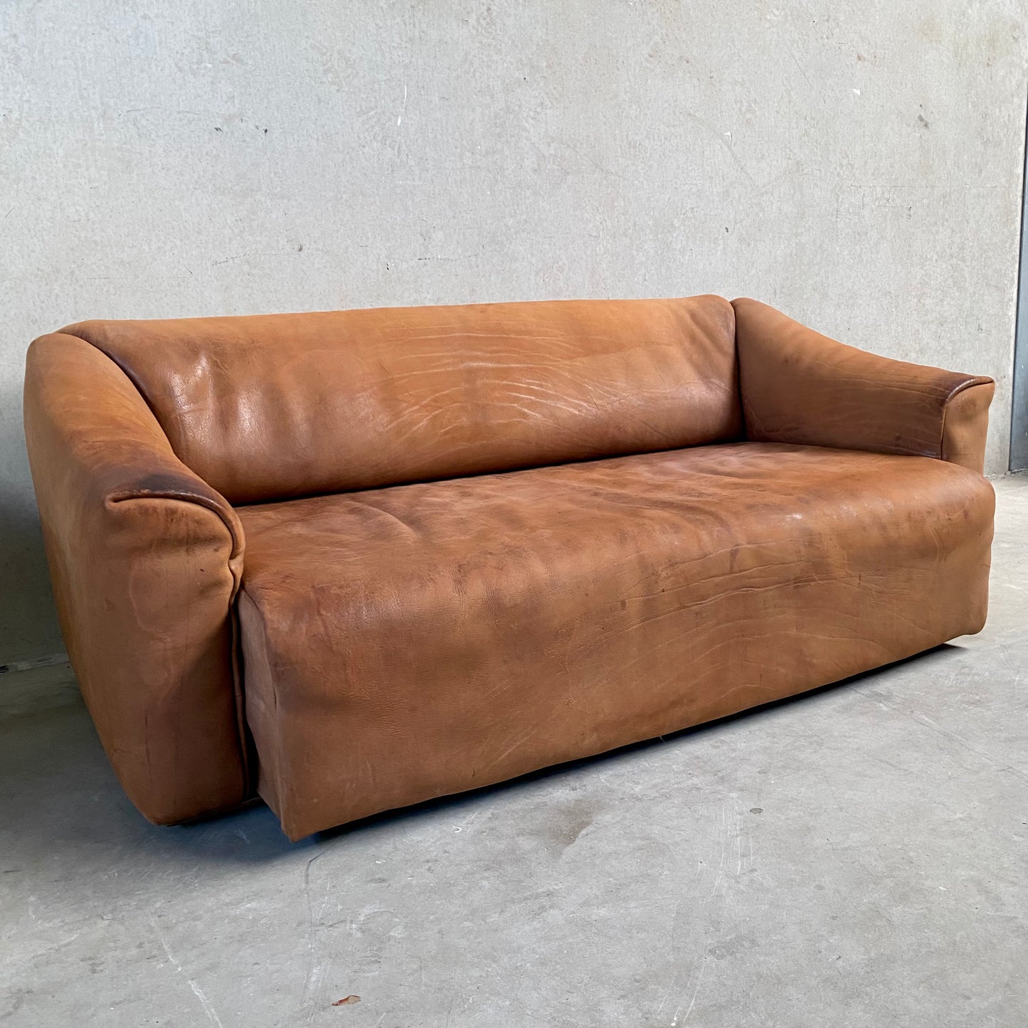 De Sede DS47 3-Sitzer-Sofa aus Bullenleder, Schweiz, 1970