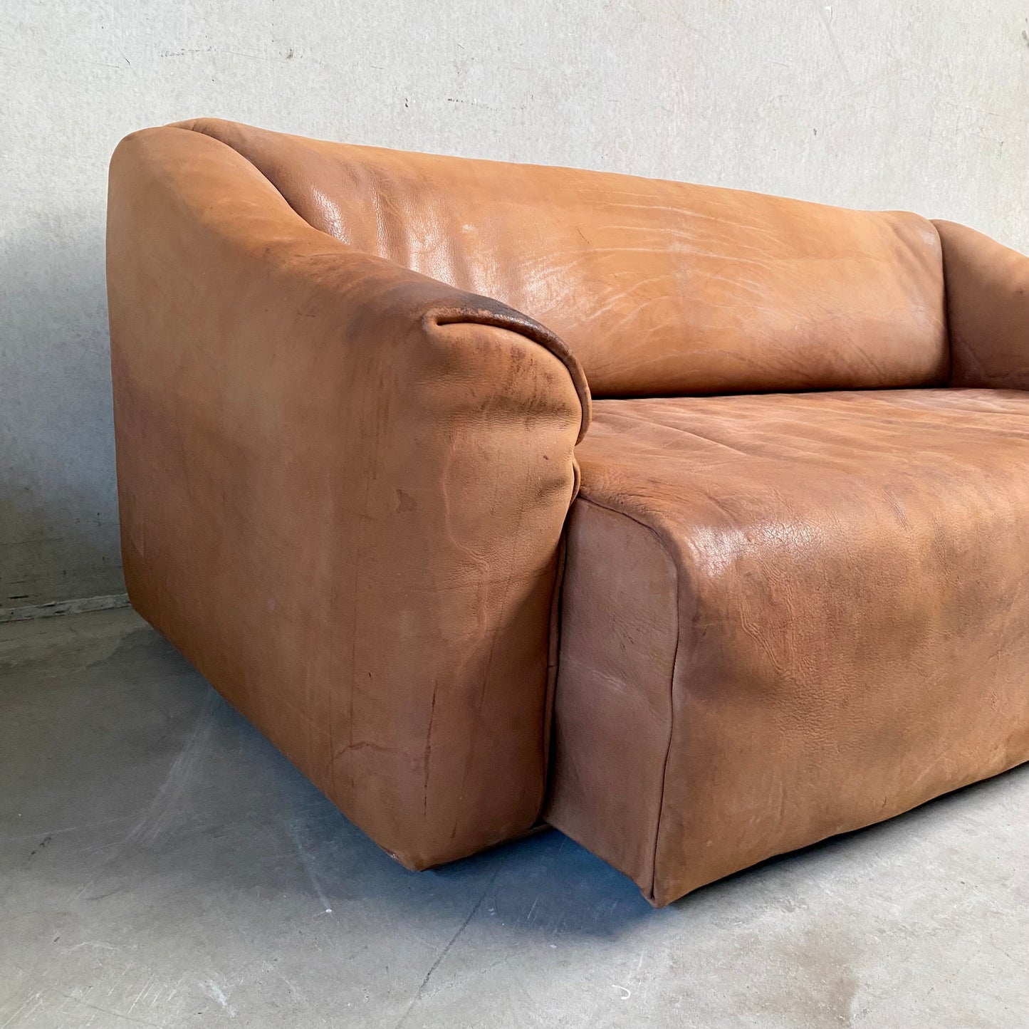 De Sede DS47 3-Sitzer-Sofa aus Bullenleder, Schweiz, 1970