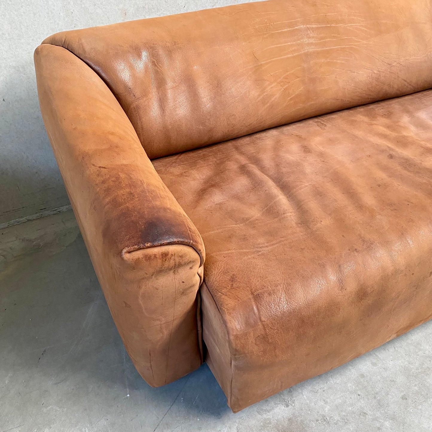 De Sede DS47 3-Sitzer-Sofa aus Bullenleder, Schweiz, 1970