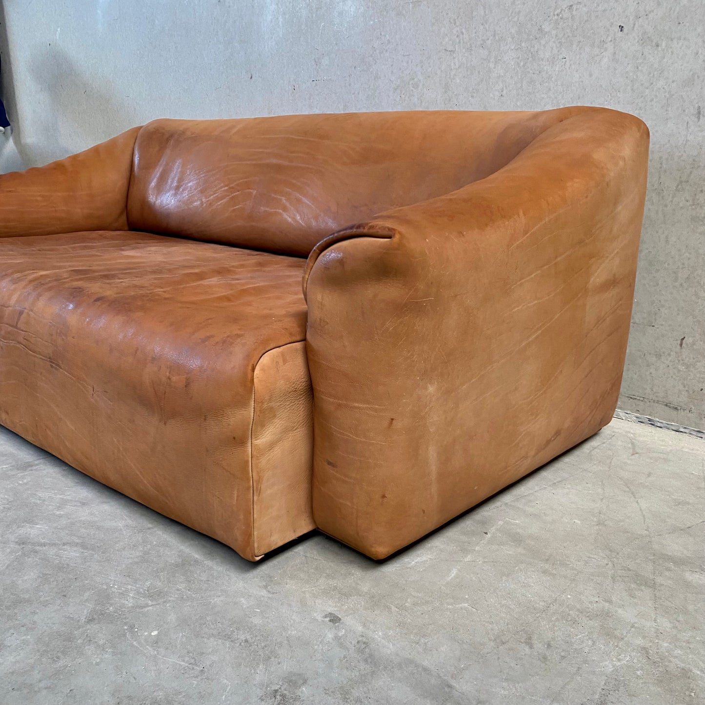 De Sede DS47 3-Sitzer-Sofa aus Bullenleder, Schweiz, 1970