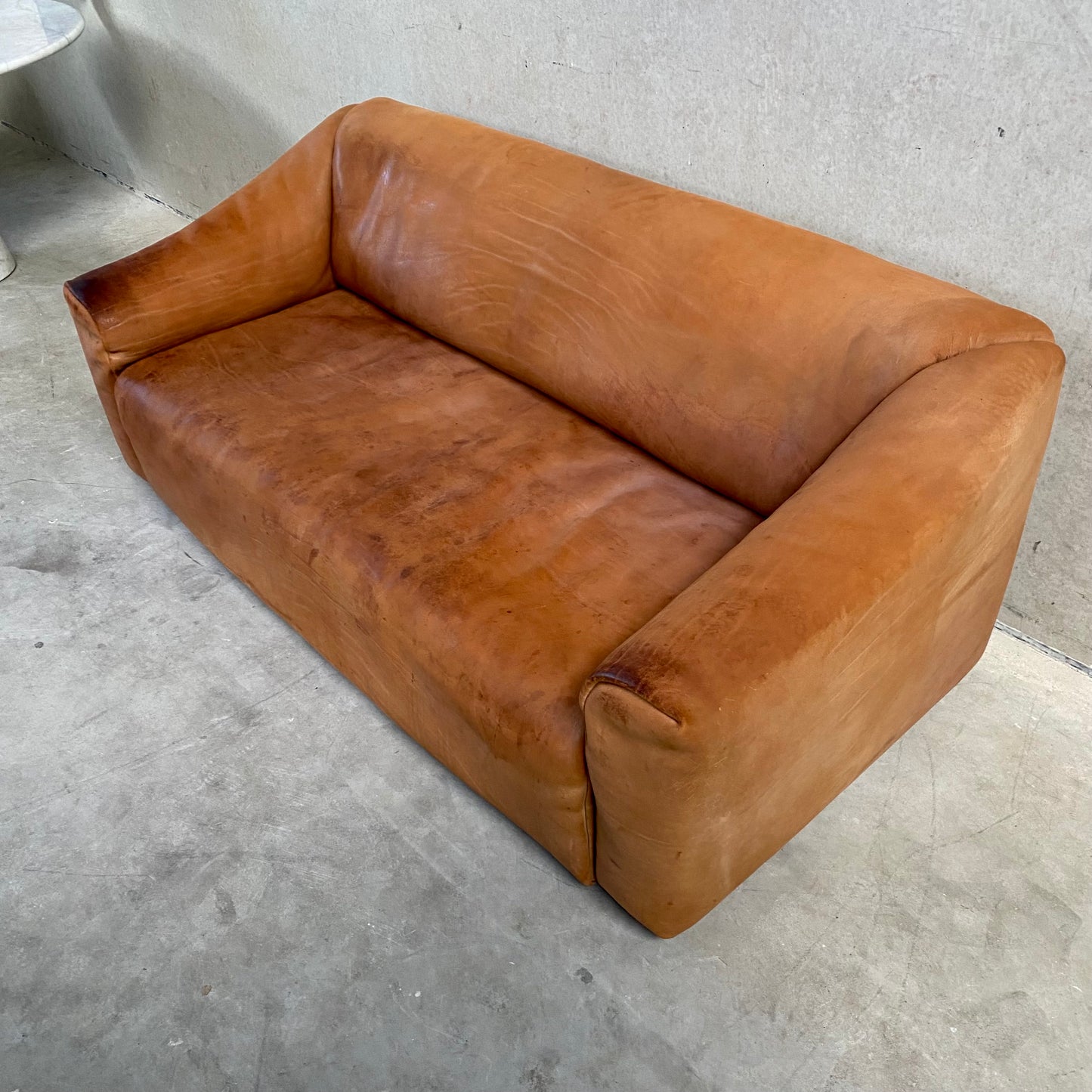 De Sede DS47 3-Sitzer-Sofa aus Bullenleder, Schweiz, 1970