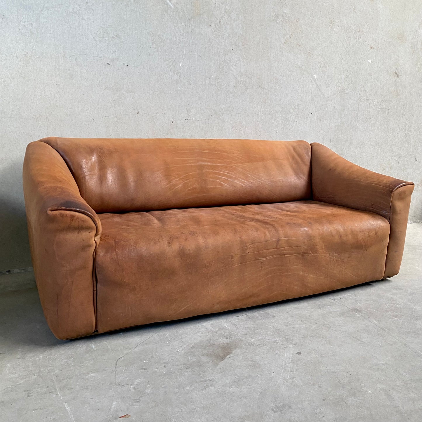 De Sede DS47 3-Sitzer-Sofa aus Bullenleder, Schweiz, 1970