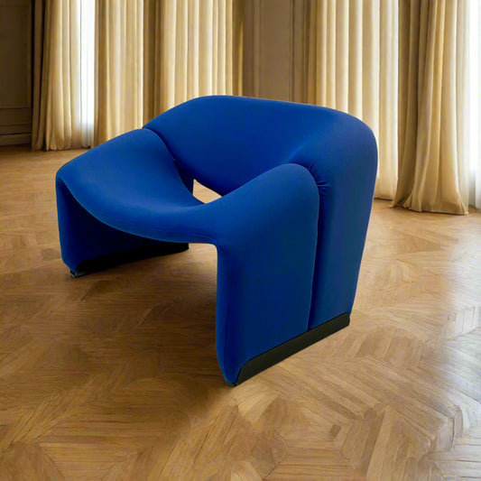 BLUE F598 GROOVY M-CHAIR BY PIERRE PAULIN FOR ARTIFORT, 1970S