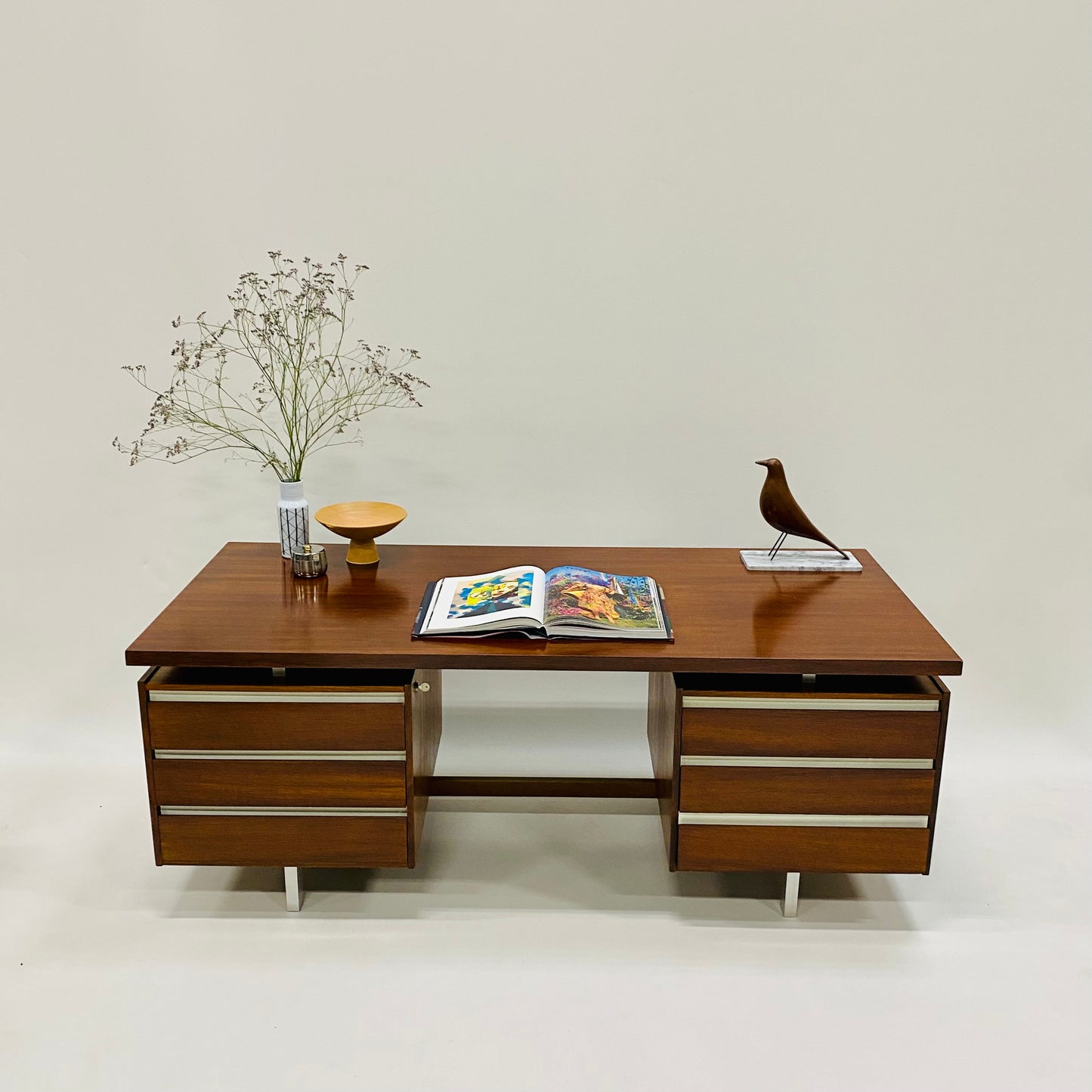 Rosewood Executive Desk von Kho Liang Ie für Fristho, Niederlande, 1950