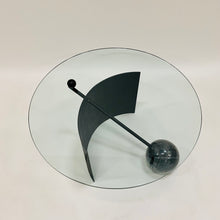 Load image into Gallery viewer, Geometrical Italian Design Coffee Table With Glass Top, Black Marble and Steel Base Italy 1980
