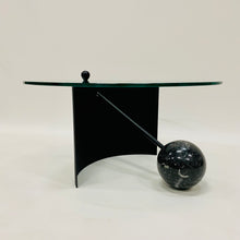 Load image into Gallery viewer, Geometrical Italian Design Coffee Table With Glass Top, Black Marble and Steel Base Italy 1980
