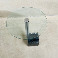 Load image into Gallery viewer, GLASS AND MARBLE SIDE TABLE &quot;HK-2&quot; BY HANK KWINT FOR METAFORM, NETHERLANDS 1980S
