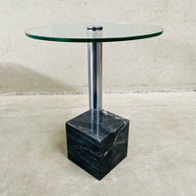 Load image into Gallery viewer, GLASS AND MARBLE SIDE TABLE &quot;HK-2&quot; BY HANK KWINT FOR METAFORM, NETHERLANDS 1980S
