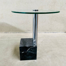 Load image into Gallery viewer, GLASS AND MARBLE SIDE TABLE &quot;HK-2&quot; BY HANK KWINT FOR METAFORM, NETHERLANDS 1980S
