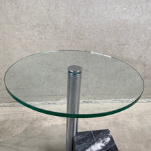 Load image into Gallery viewer, Glass and Marble Side Table &quot;Hk-2&quot; by Hank Kwint for Metaform, Netherlands 1980
