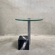 Load image into Gallery viewer, Glass and Marble Side Table &quot;Hk-2&quot; by Hank Kwint for Metaform, Netherlands 1980
