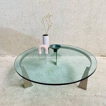 Load image into Gallery viewer, Glass and Rvs Coffee Table &quot;G3&quot; by Just Van Beek for Metaform, Netherlands 1980
