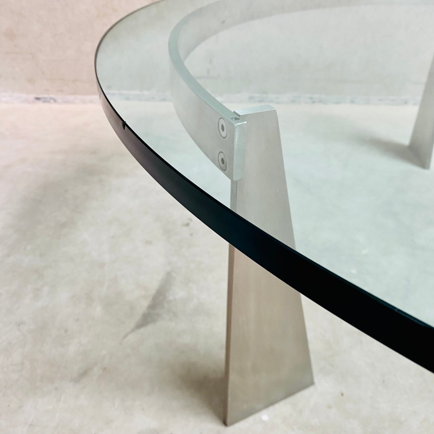 Couchtisch „G3“ aus Glas und Wohnmobilen von Just Van Beek für Metaform, Niederlande, 1980