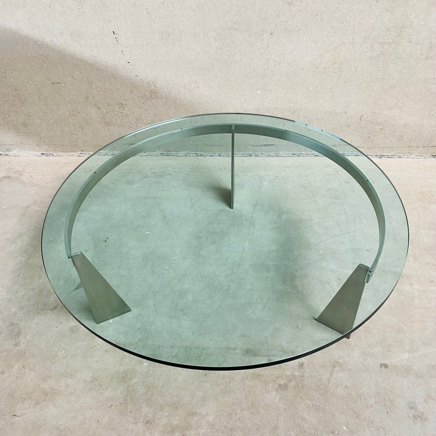 Couchtisch „G3“ aus Glas und Wohnmobilen von Just Van Beek für Metaform, Niederlande, 1980
