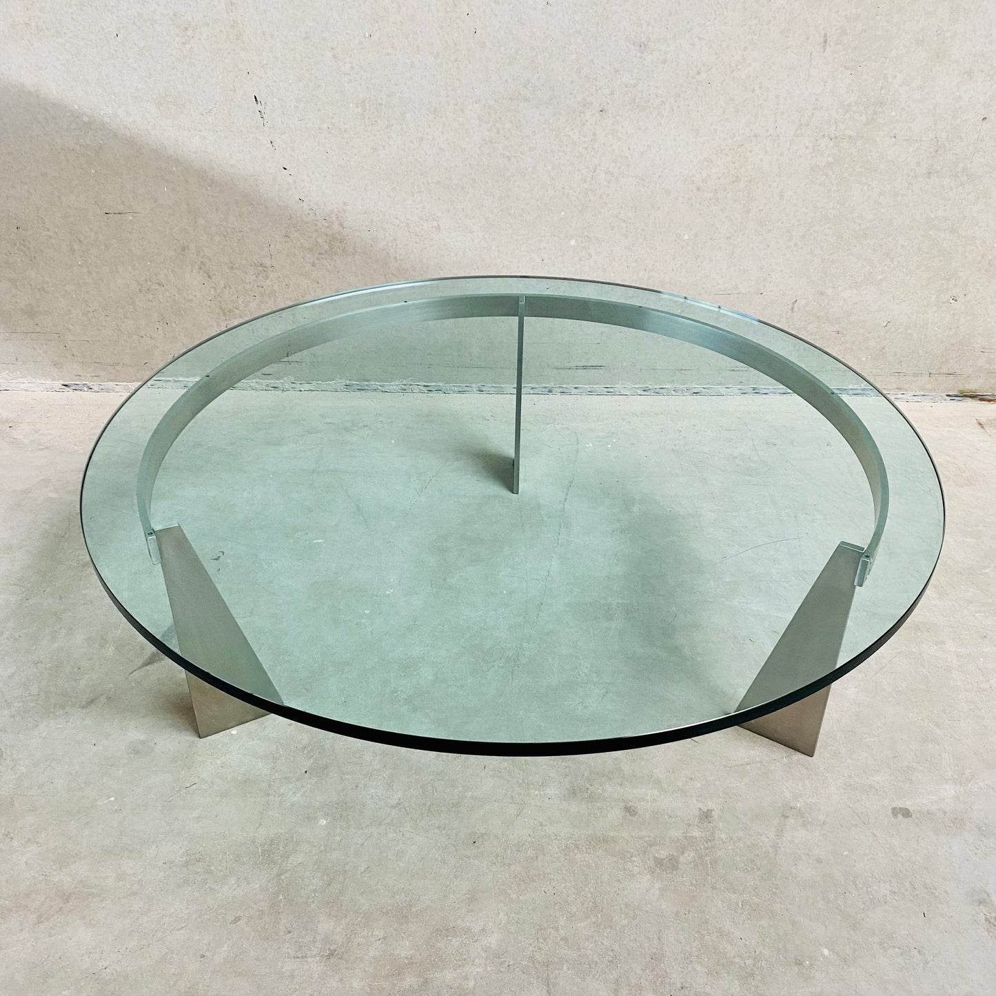 Couchtisch „G3“ aus Glas und Wohnmobilen von Just Van Beek für Metaform, Niederlande, 1980