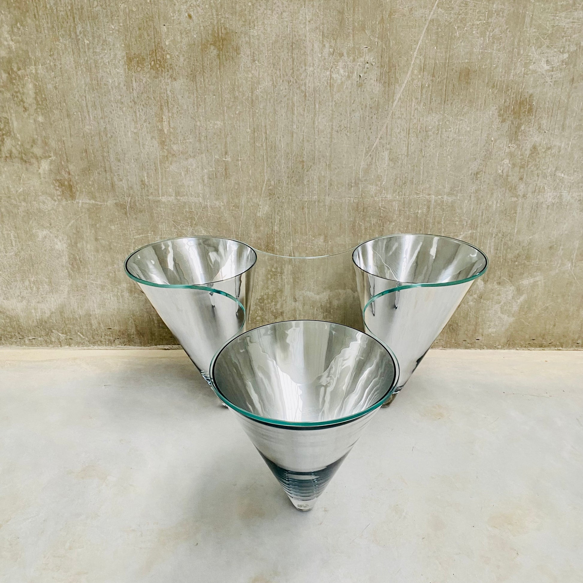 GLASS COFFEE TABLE "TWIST" BY PROF. WULF SCHNEIDER FOR DRAENERT, GERMANY 1990s