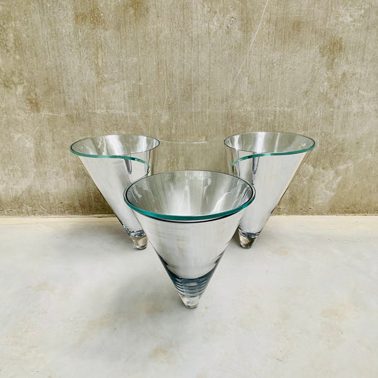 GLASS COFFEE TABLE "TWIST" BY PROF. WULF SCHNEIDER FOR DRAENERT, GERMANY 1990s