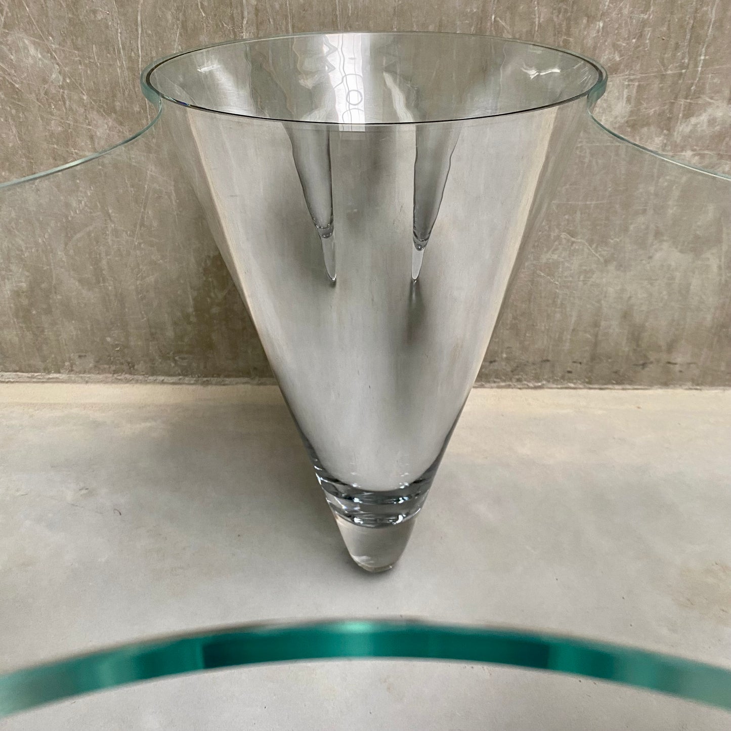 GLASS COFFEE TABLE "TWIST" BY PROF. WULF SCHNEIDER FOR DRAENERT, GERMANY 1990s