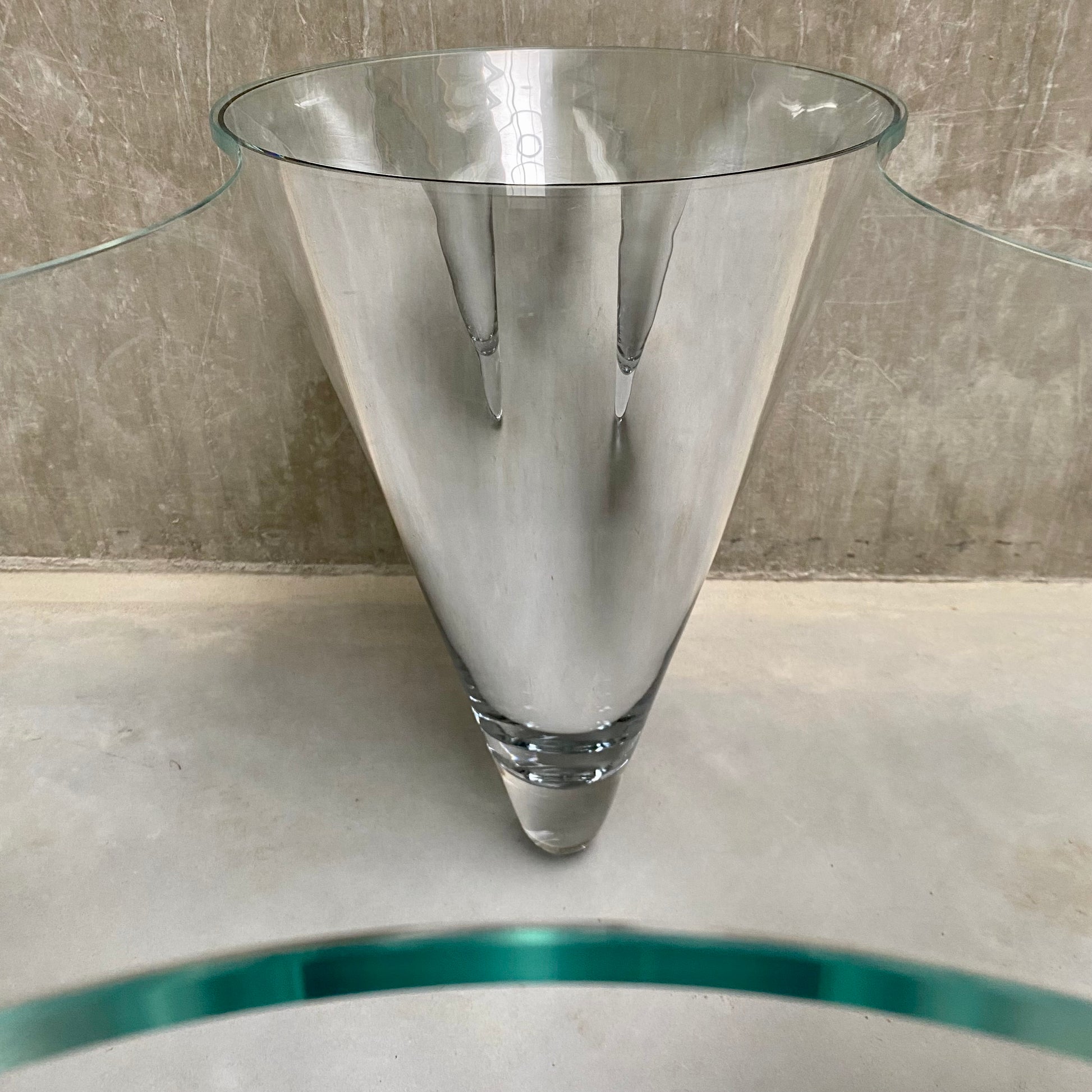 GLASS COFFEE TABLE "TWIST" BY PROF. WULF SCHNEIDER FOR DRAENERT, GERMANY 1990s