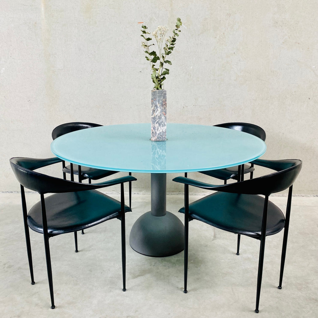 GOBLET DINING TABLE BY MASSIMO & LELLA VIGNELLI FOR POLTRONA FRAU, ITALY 1980S