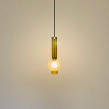 Load image into Gallery viewer, Golden Glass Tube &quot;P1115&quot; Penant Lamp by Staff Leuchten, Germany 1960
