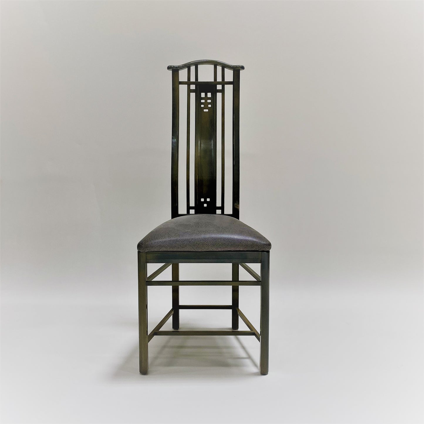 4 x Hochlehner-Esszimmerstühle mit Lackierung von Umberto Asnago für Giorgetti, Italien 1980