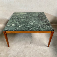 Load image into Gallery viewer, Mid-century Coffee Table With Empress Green Marble Top and Italian Walnut Frame, Italy 1970s

