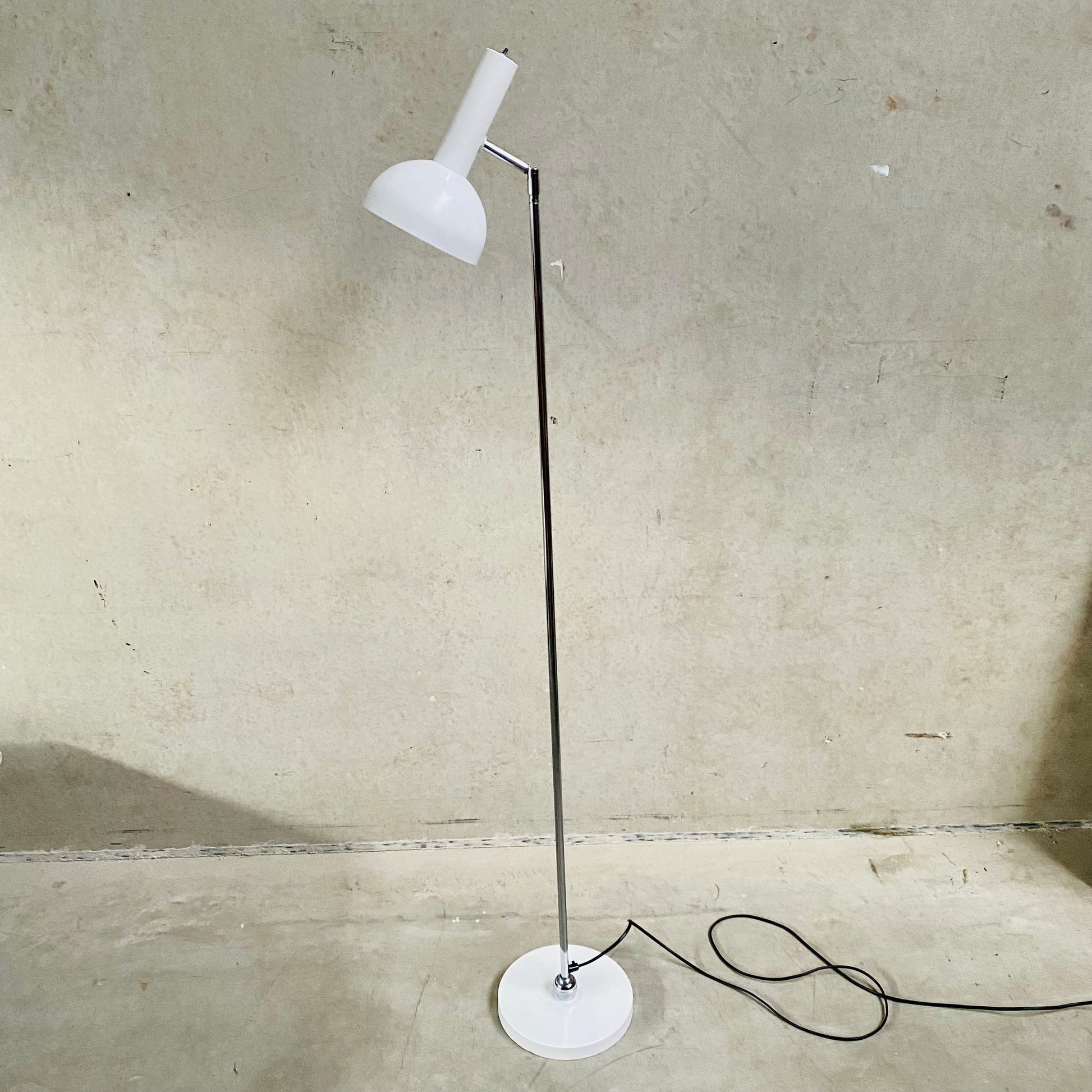 ADJUSTABLE 'BALL IN SOCKET' FLOOR LAMP BY H. BUSQUET FOR HALA ZEIST, 1960S