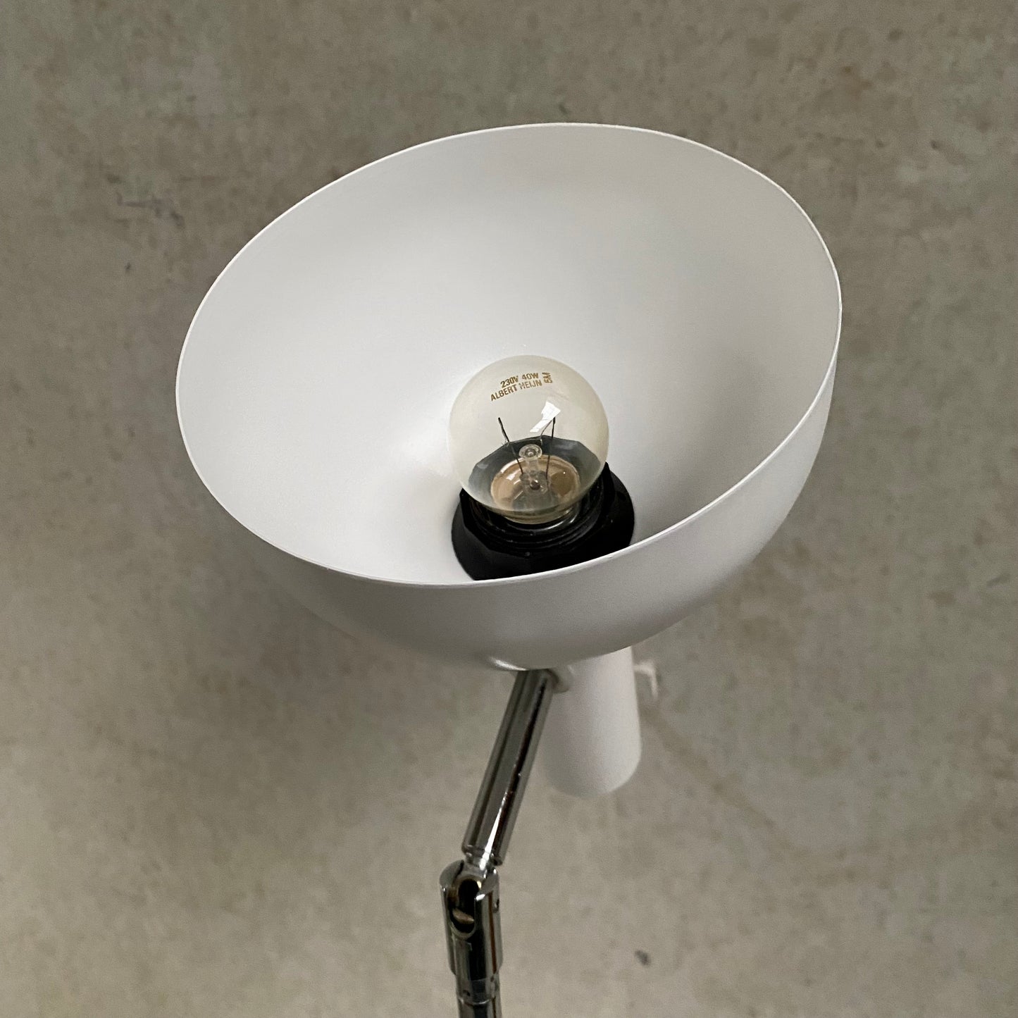 ADJUSTABLE 'BALL IN SOCKET' FLOOR LAMP BY H. BUSQUET FOR HALA ZEIST, 1960S